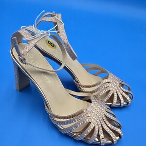 Jessica Carlyle Women's Size 8 Rose Gold Rhinestone & Glitter Heels NWOT‎  NEW